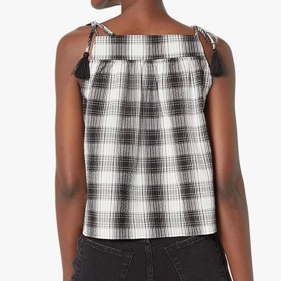 NWT BB Dakota Steve Madden Large Plaid Tassel Tank Top - Picture 2 of 8